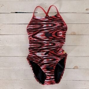 Speedo Black & Red Swimsuit